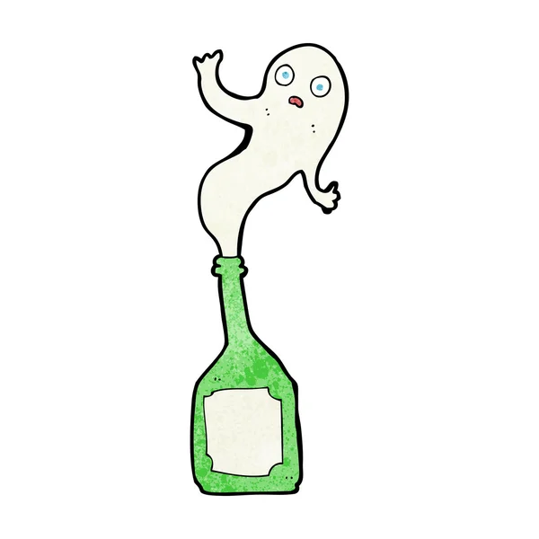 Cartoon ghost in bottle — Stock Vector