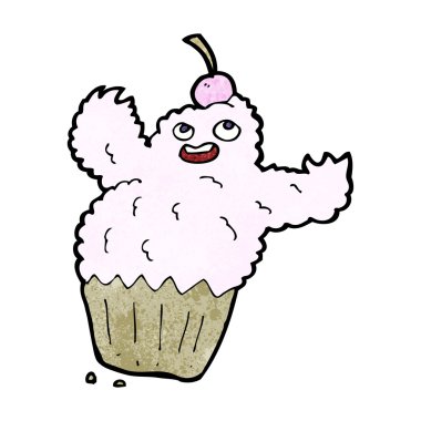 karikatür cupcake canavar
