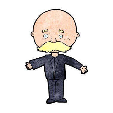 Çizgi filmdeki bıyıklı adam.