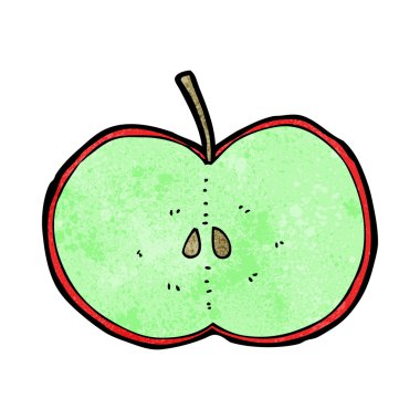 karikatür dilimlenmiş elma