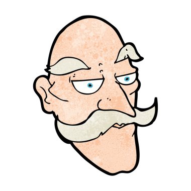 Çizgi film yaşlı adam yüzü
