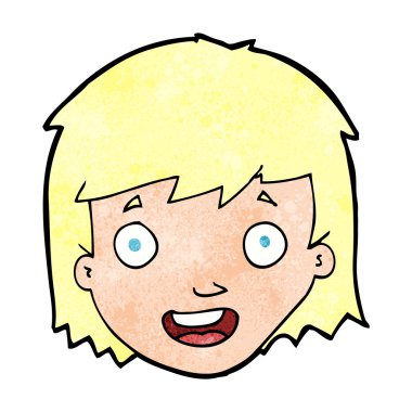 çizgi film mutlu kadın yüzü