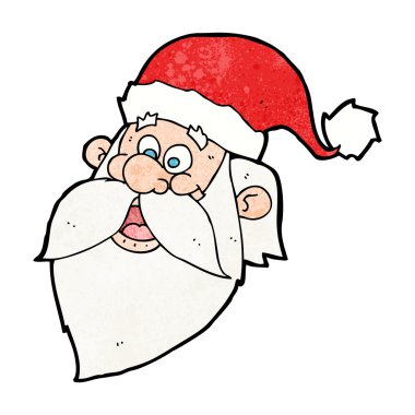 Çizgi film neşeli Noel Baba yüzü