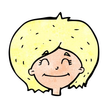 çizgi film mutlu kadın yüzü