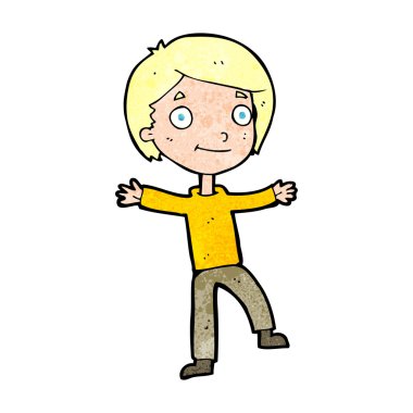 çizgi film heyecanlı çocuk