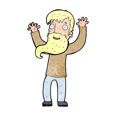 Çizgi film heyecanlı sakallı adam