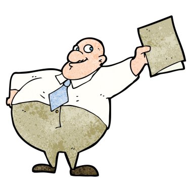 karikatür mutlu patron ile dosya