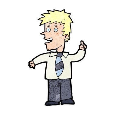 Fikri olan çizgi film adamı.