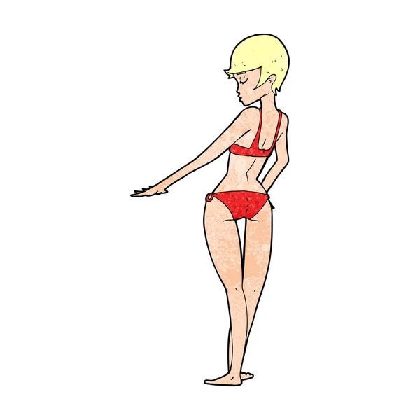 Cartoon Bikini Frau — Stockvektor