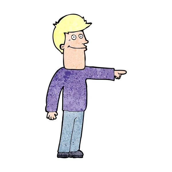 Hombre de dibujos animados señalando — Vector de stock
