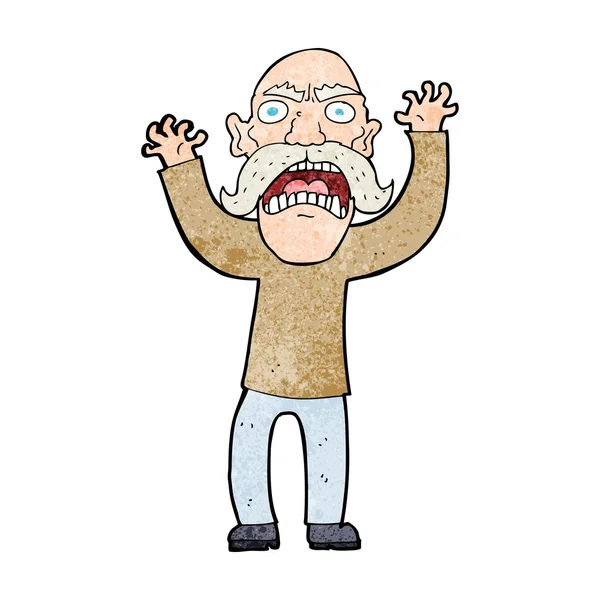 Cartoon angry old man — Stock Vector