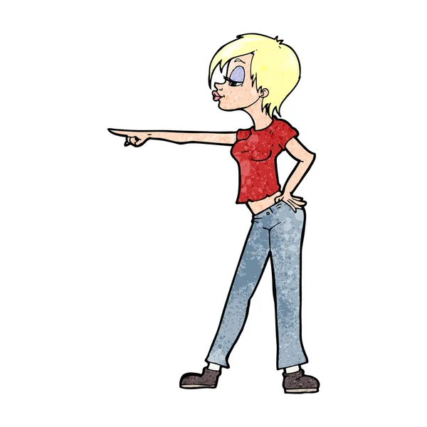 Kreslené hip žena ukazující — Stockový vektor