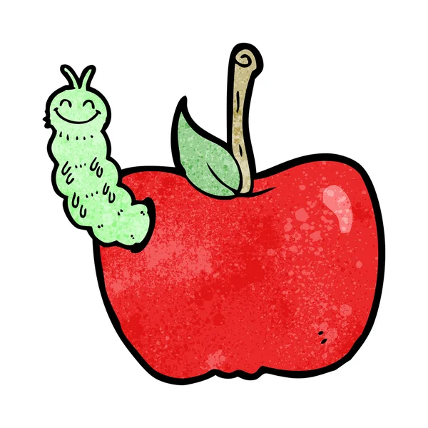 Καρτούν μήλο με bug — Διανυσματικό Αρχείο