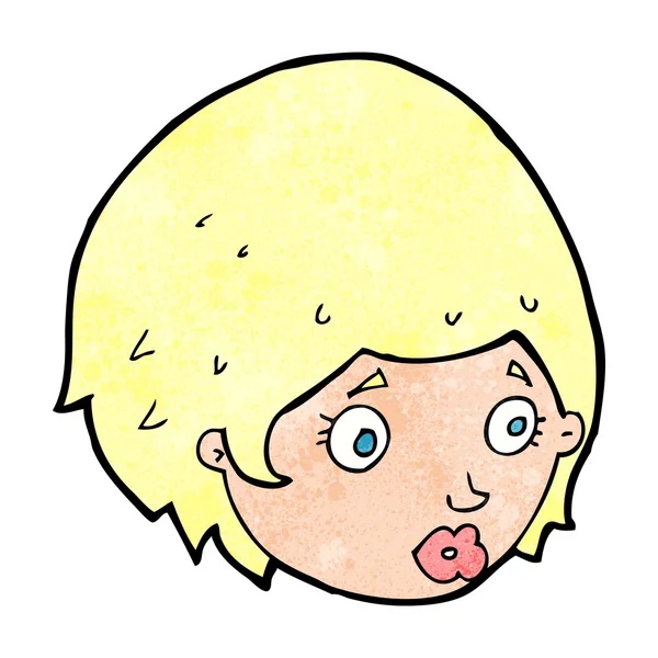Chica de dibujos animados con expresión preocupada — Archivo Imágenes Vectoriales