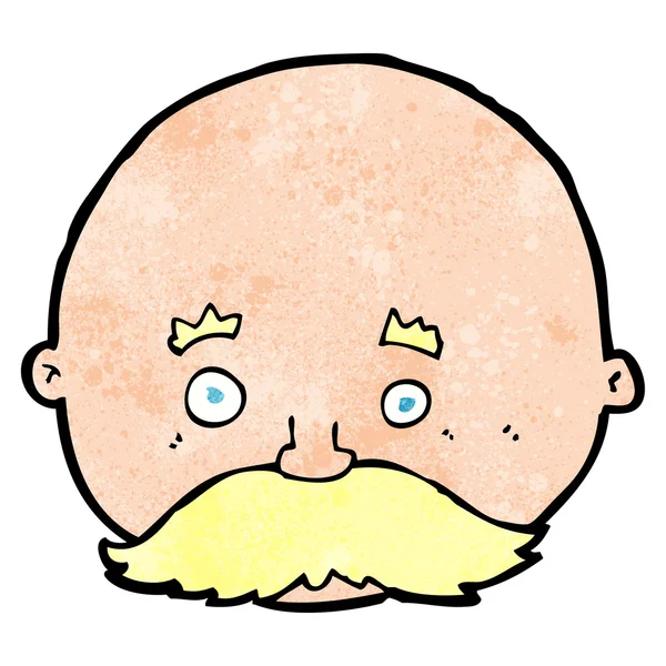 Desenho animado homem careca com bigode — Vetor de Stock