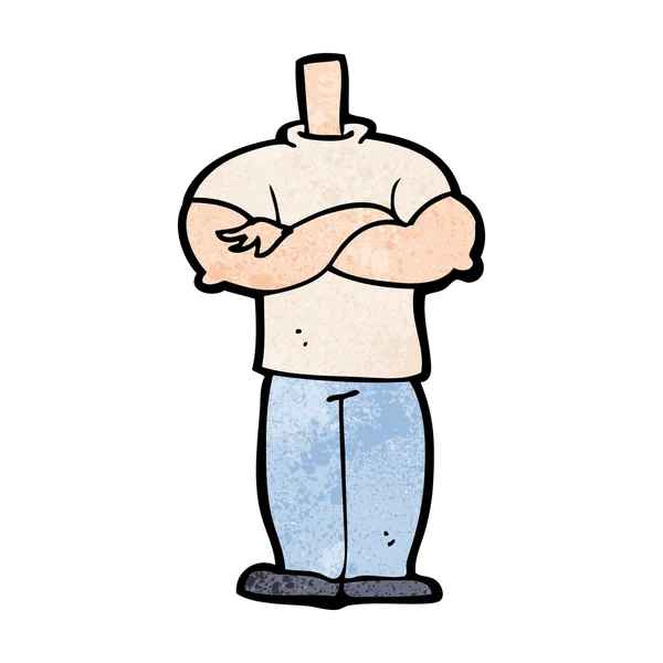Tecknad kropp med korslagda armar — Stock vektor
