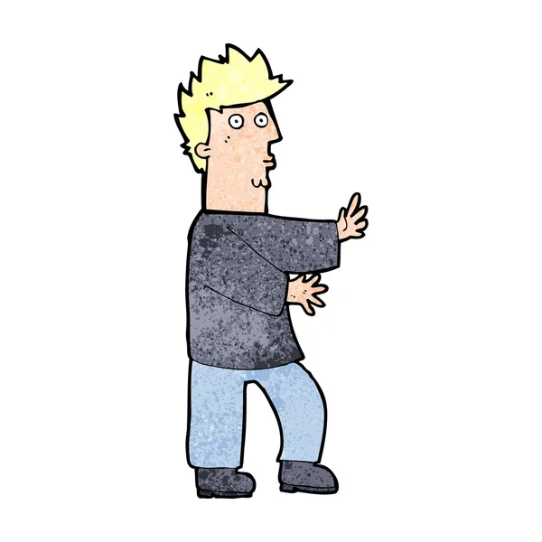 Cartoon nerveuze man zwaaien — Stockvector