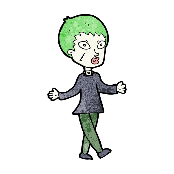 Kreslené halloween zombie žena — Stockový vektor