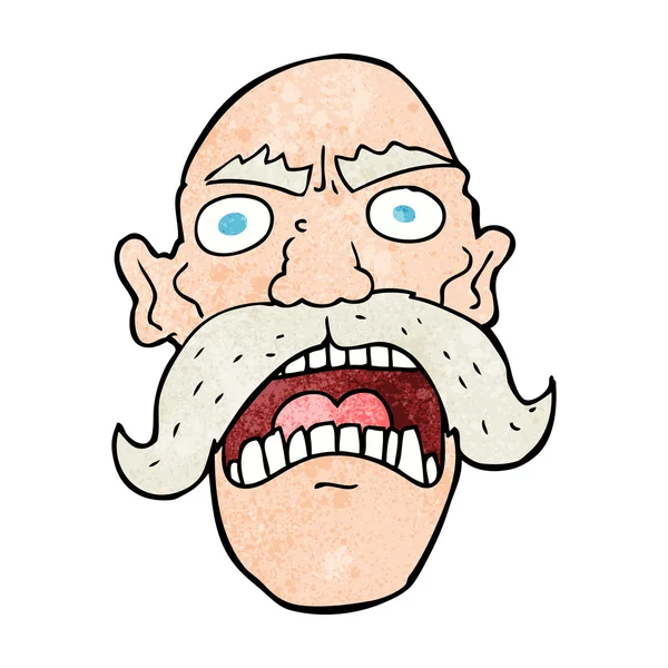 Cartoon angry old man — Stock Vector