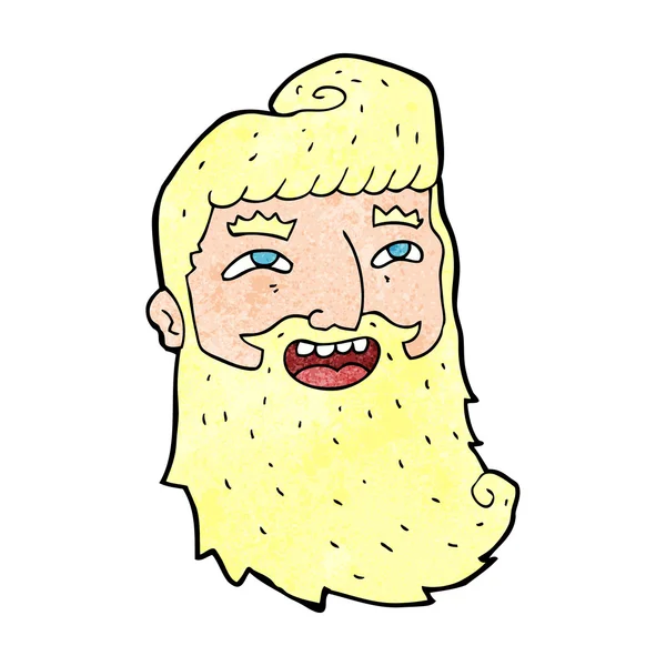 Hombre de dibujos animados con la barba riendo — Vector de stock