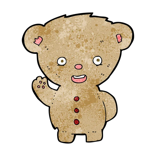 Cartoon teddy bear waving — Stock Vector