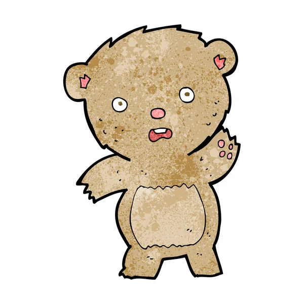 Cartoon unhappy teddy bear — Stock Vector