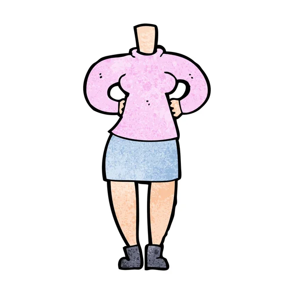 Dibujos animados cuerpo femenino — Vector de stock