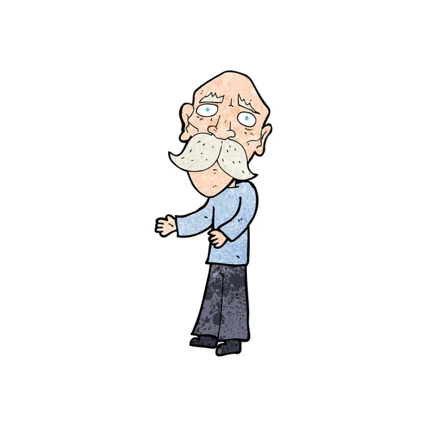 Dibujos animados hombre viejo solitario — Vector de stock