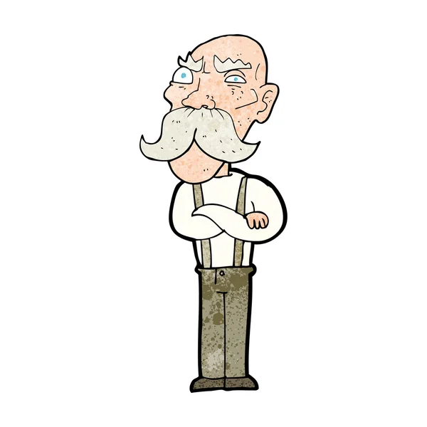 Karikatur wütender alter Mann — Stockvektor