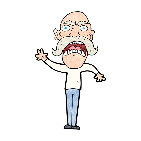 Cartoon angry old man — Stock Vector