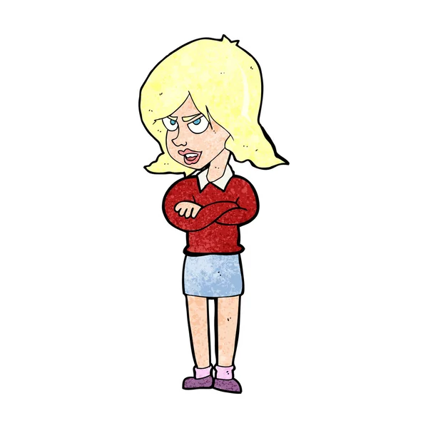 卡通愤怒的女人 — 图库矢量图片