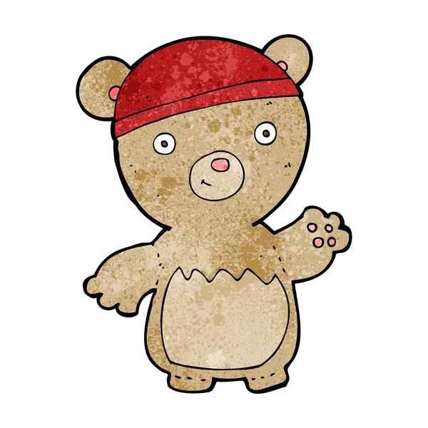 卡通泰迪熊戴着帽子 — 图库矢量图片