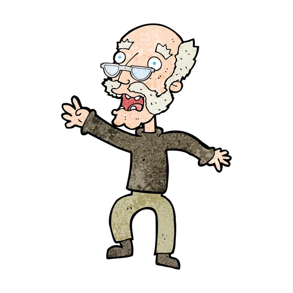 Cartoon frightened old man — Stock Vector