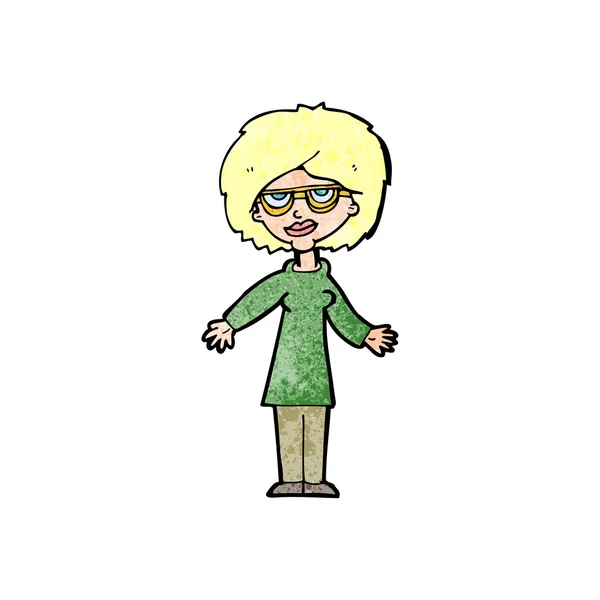 Cartoon woman wearing glasses — Stock Vector