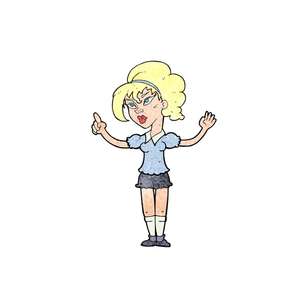 Cartoon vrouw met idee — Stockvector