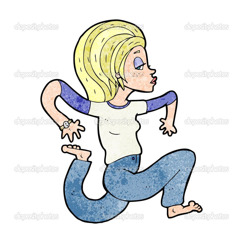 Mulher De Desenho Animado Correndo Vetor De Stock C Lineartestpilot 39460171