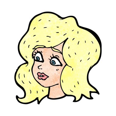 Çizgi filmdeki kadın endişeli görünüyor.