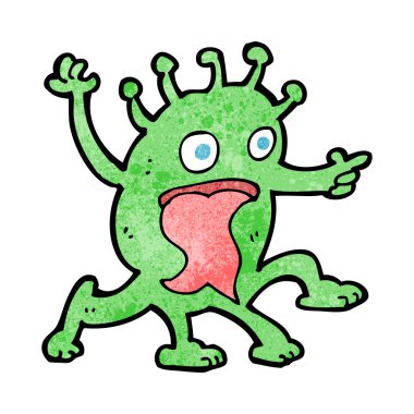 garip küçük uzaylı karikatür