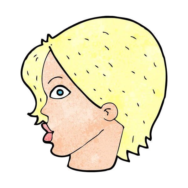 Cartoon female profile — Stock Vector