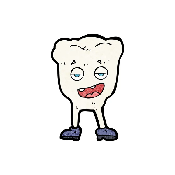 Rysunek ząb wygląda zadowolony z siebie — Wektor stockowy