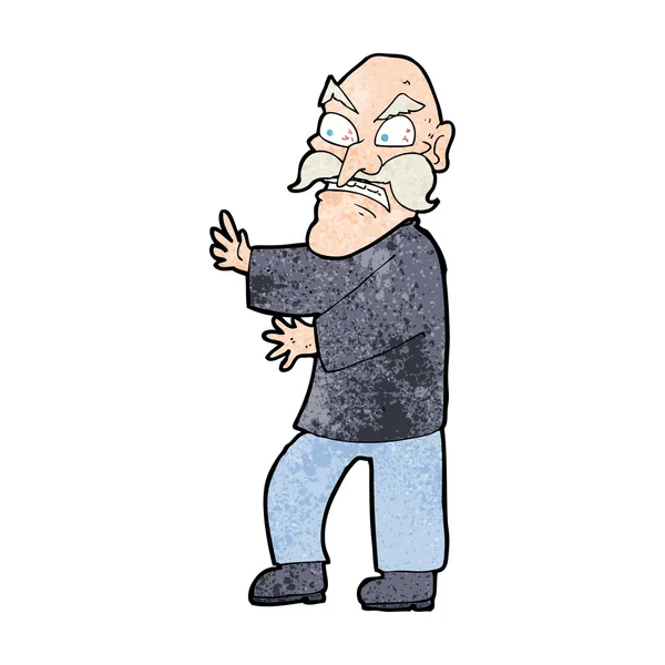 Tecknad arg gammal man — Stock vektor