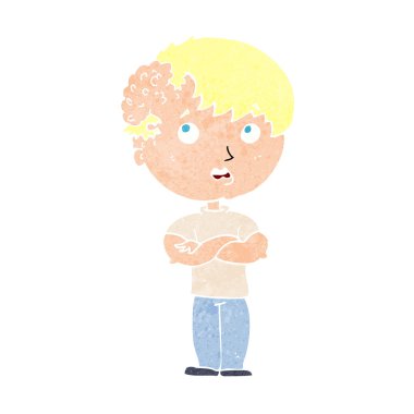 Kafasında büyüme olan çizgi film çocuğu.