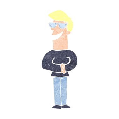 만화 웃 기만 남자 안경Gözlüklü sırıtan adam çizgi film