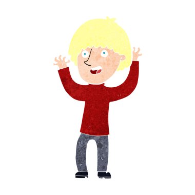 çizgi film mutlu çocuk gülüyor.