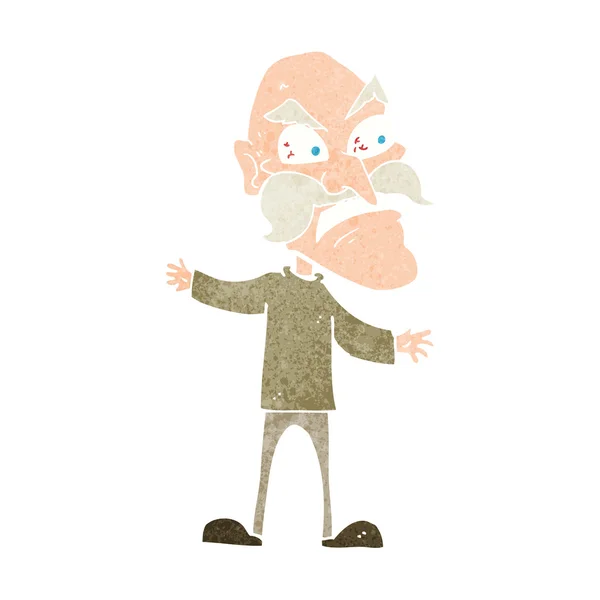 Cartoon angry old man — Stock Vector