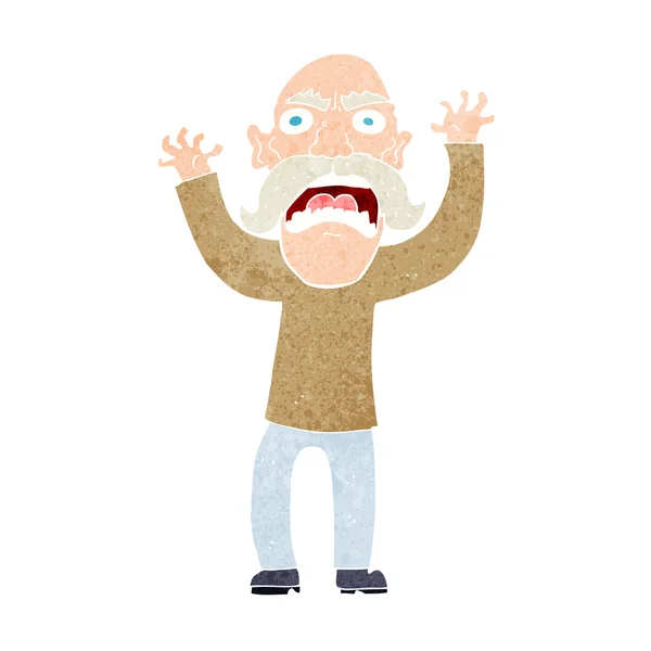 Καρτούν θυμωμένος γέρος — Διανυσματικό Αρχείο