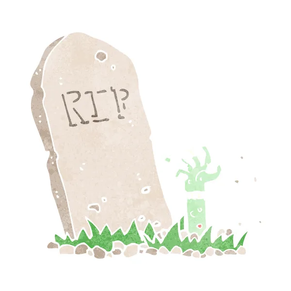 Zombi çizgi filmi mezarından kalkıyor. — Stok Vektör