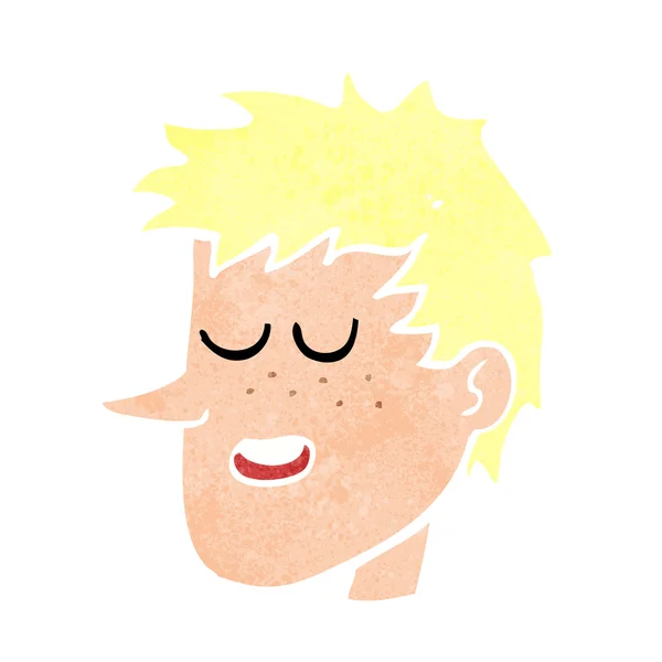 Cartoon gelukkig jongen gezicht — Stockvector