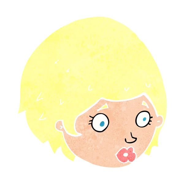Fille de dessin animé avec expression concernée — Image vectorielle