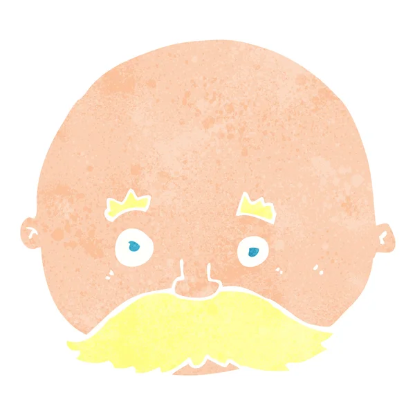 Лысый мультяшный мужчина с усами — стоковый вектор
